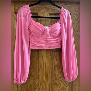 Hello Molly Pink Ruched Blouse